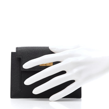 Hermes Epsom Kelly Pocket Compact Wallet Black 2 of 7