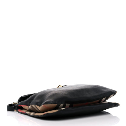 Burberry Derby Calfskin House Check Cornwall Hobo Black 3 of 10