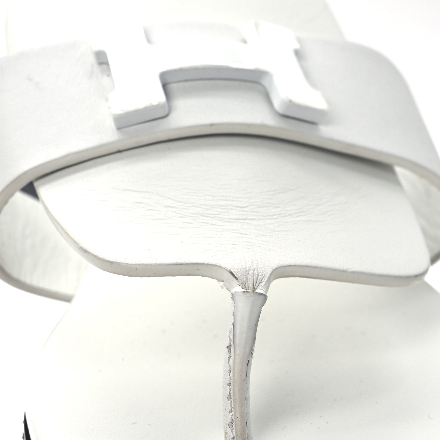 Hermes Calfskin Womens Galerie Sandals 37.5 White 12 of 13