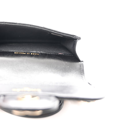 Chanel Lambskin Quilted Top Handle Flap Coin Purse With Chain Black 4 of 11