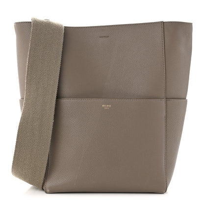 Celine Soft Grained Calfskin Sangle Bucket Bag Taupe 1 of 12