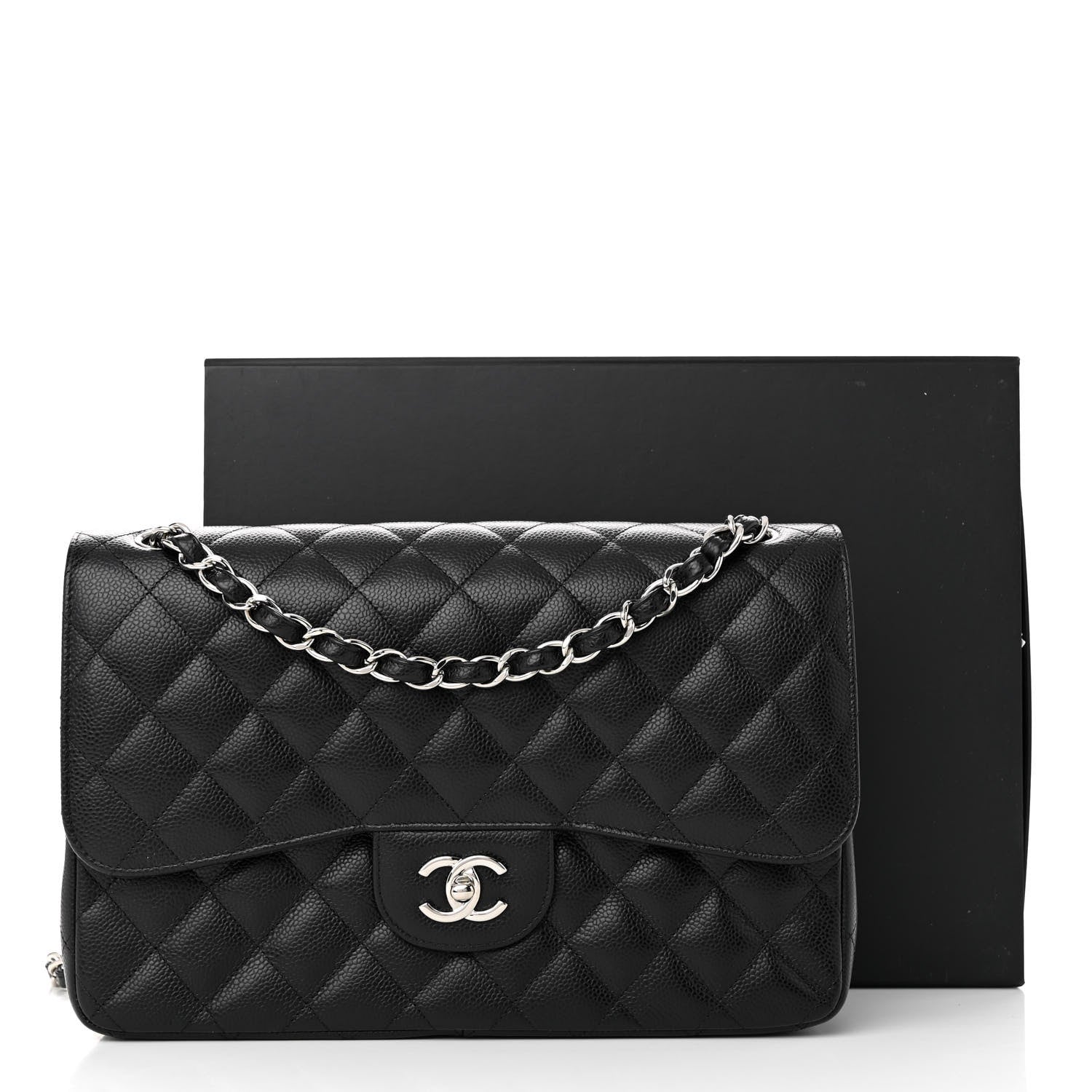 Chanel Caviar Quilted Jumbo Double Flap Black 11 of 11