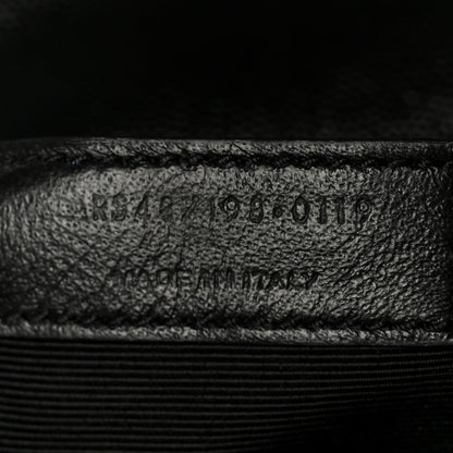 Saint Laurent Grain De Poudre Matelasse Chevron Large Monogram Satchel Black 8 of 11
