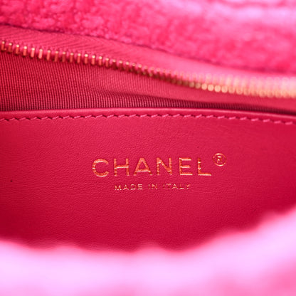 Chanel Cashmere Tweed Quilted CC Links Hobo Fuchsia 6 of 10