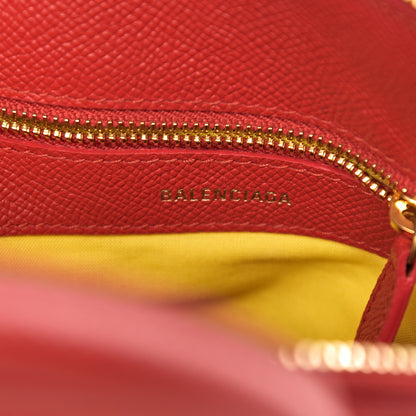 Balenciaga Signature Grained Calfskin Logo XXS Ville Top Handle Bag Rouge Coquelicot Black 4 of 7