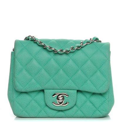 Chanel Iridescent Caviar Quilted Mini Square Flap Green 1 of 8