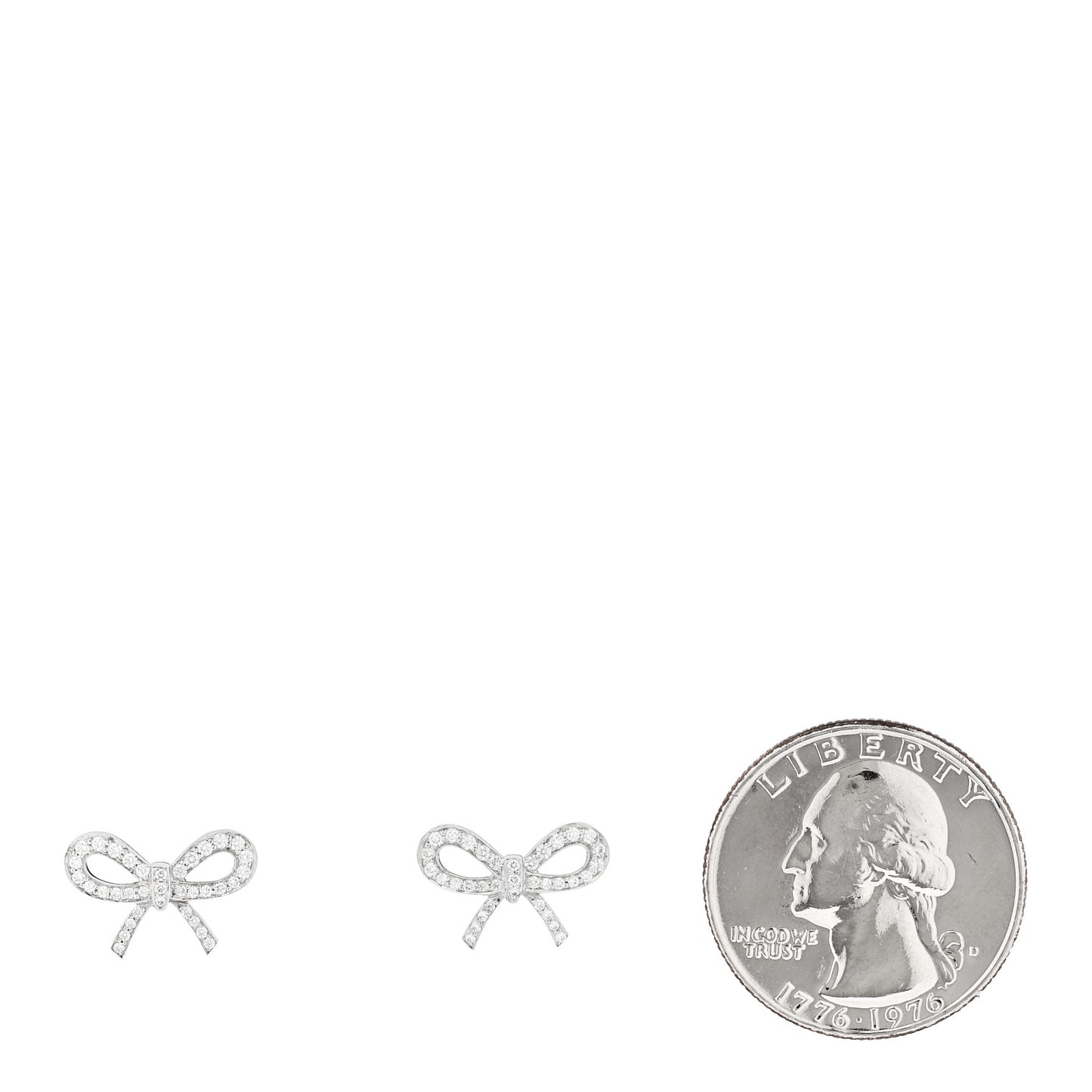 Platinum Diamond Bow Earrings