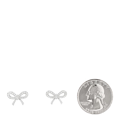 Tiffany Platinum Diamond Bow Earrings 2 of 4