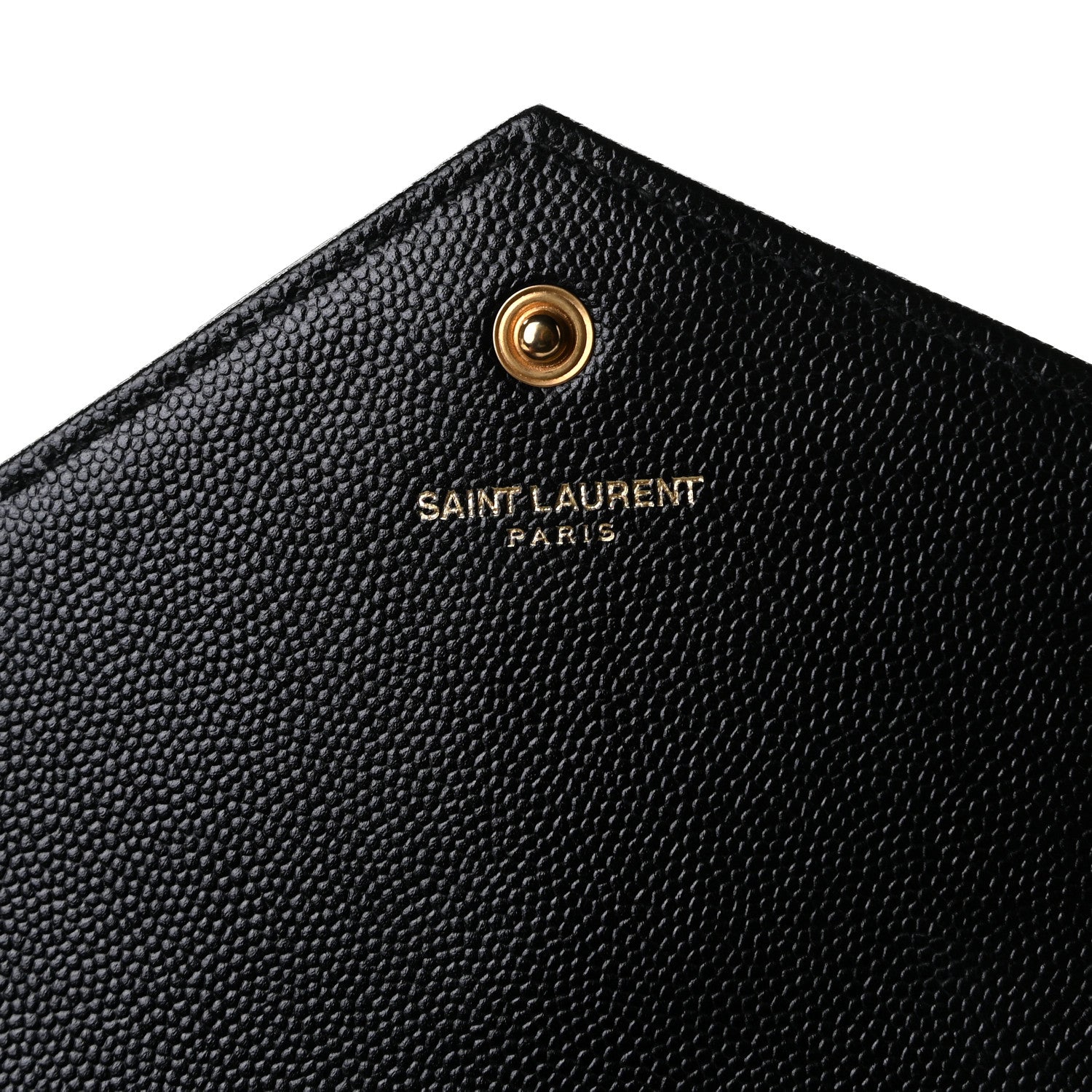 Saint Laurent Grain De Poudre Matelasse Chevron Monogram Chain Wallet Black 10 of 11
