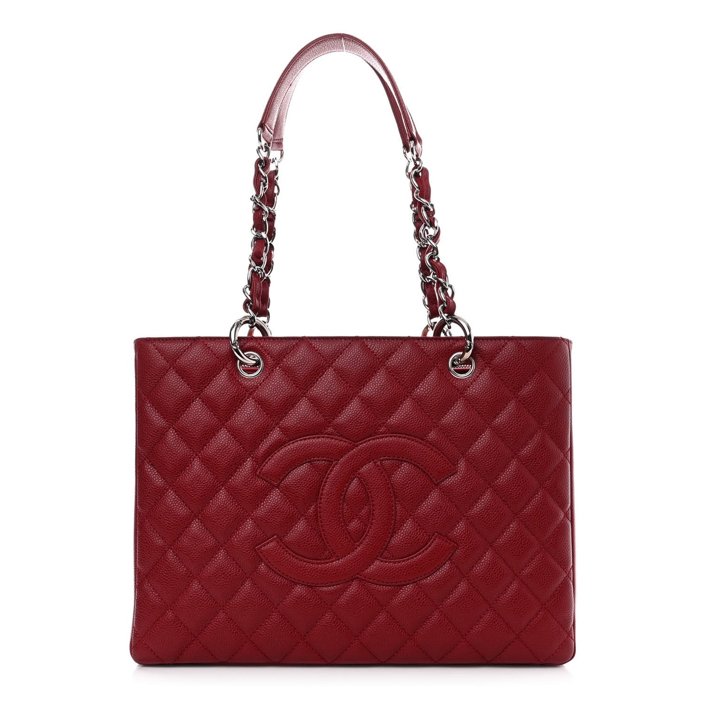 Caviar Quilted Grand Shopping Tote GST Red