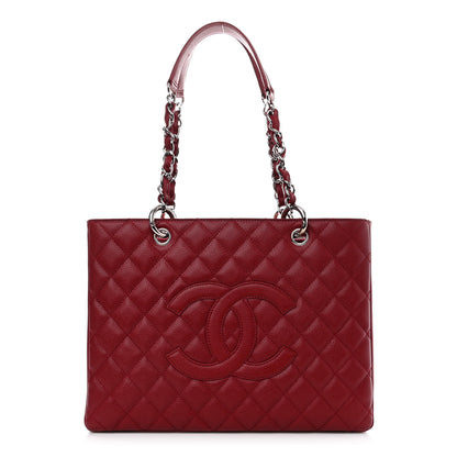 Chanel Caviar Quilted Grand Shopping Tote GST Red 1 of 13