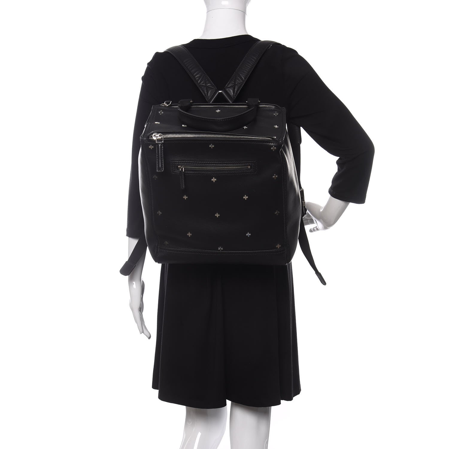 Givenchy Calfskin Cross Embellished Pandora Backpack Black 2 of 10