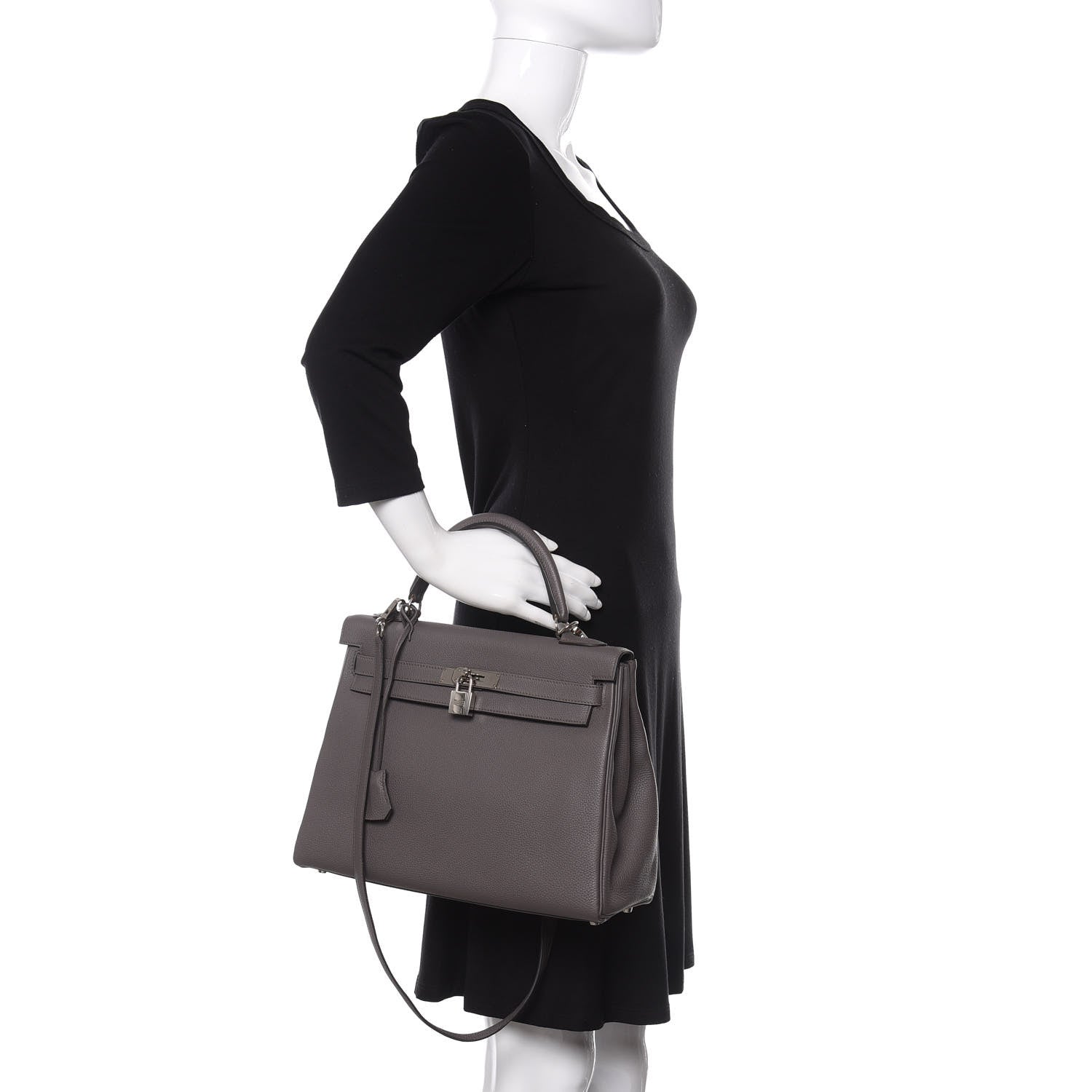 Hermes Togo Kelly Retourne 32 Etain 3 of 12