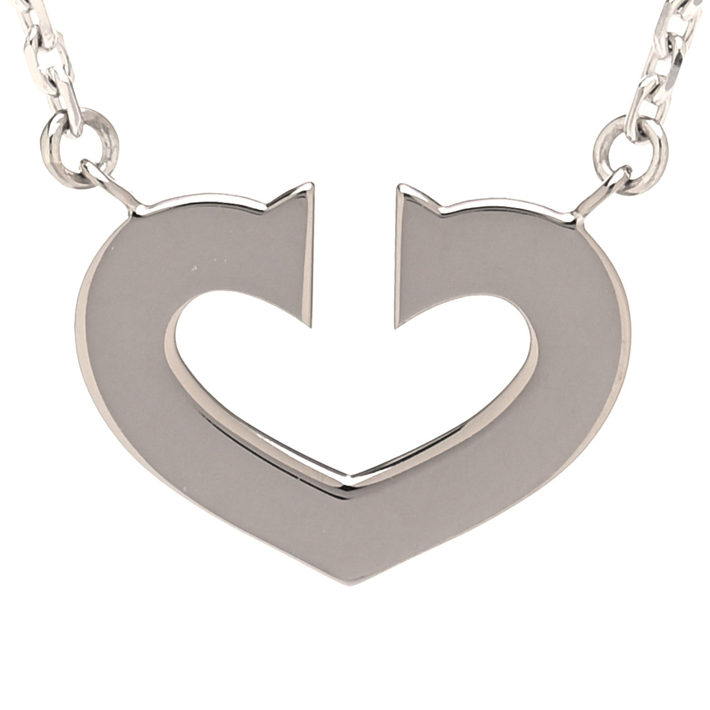 18K White Gold Medium Hearts and Symbols Necklace