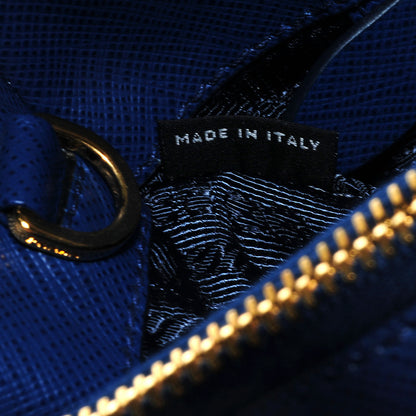Prada Saffiano Lux Small Double Zip Tote Bleuette 10 of 14