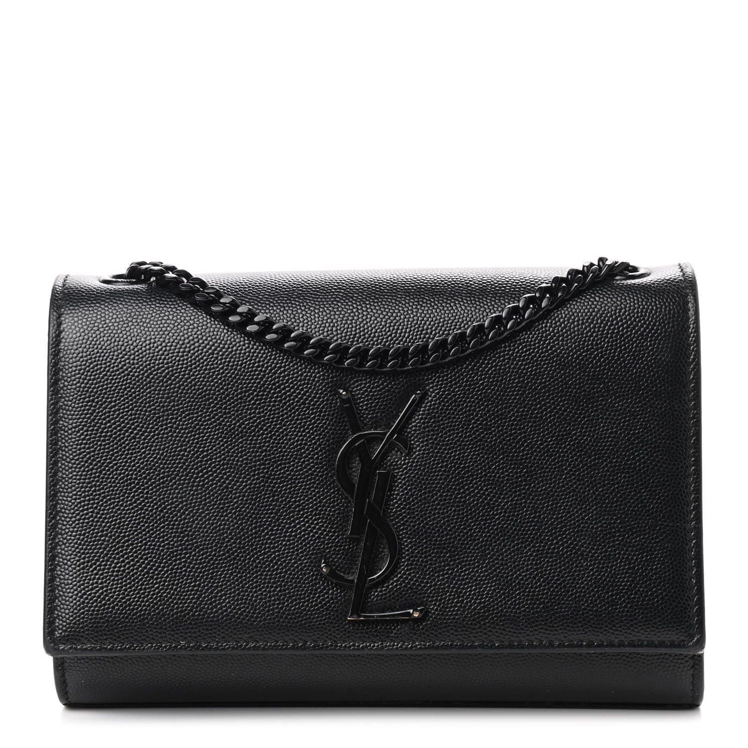 Saint Laurent Grain De Poudre Small Monogram Kate Satchel Black 1 of 9