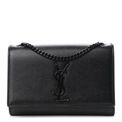 Saint Laurent Grain De Poudre Small Monogram Kate Satchel Black 1 of 9