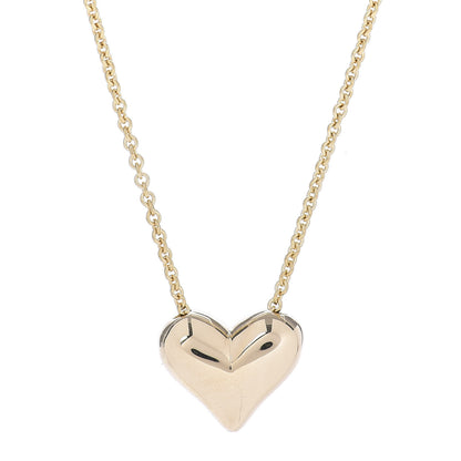 Tiffany 18K Yellow Gold Large Puff Heart Pendant Necklace 4 of 6