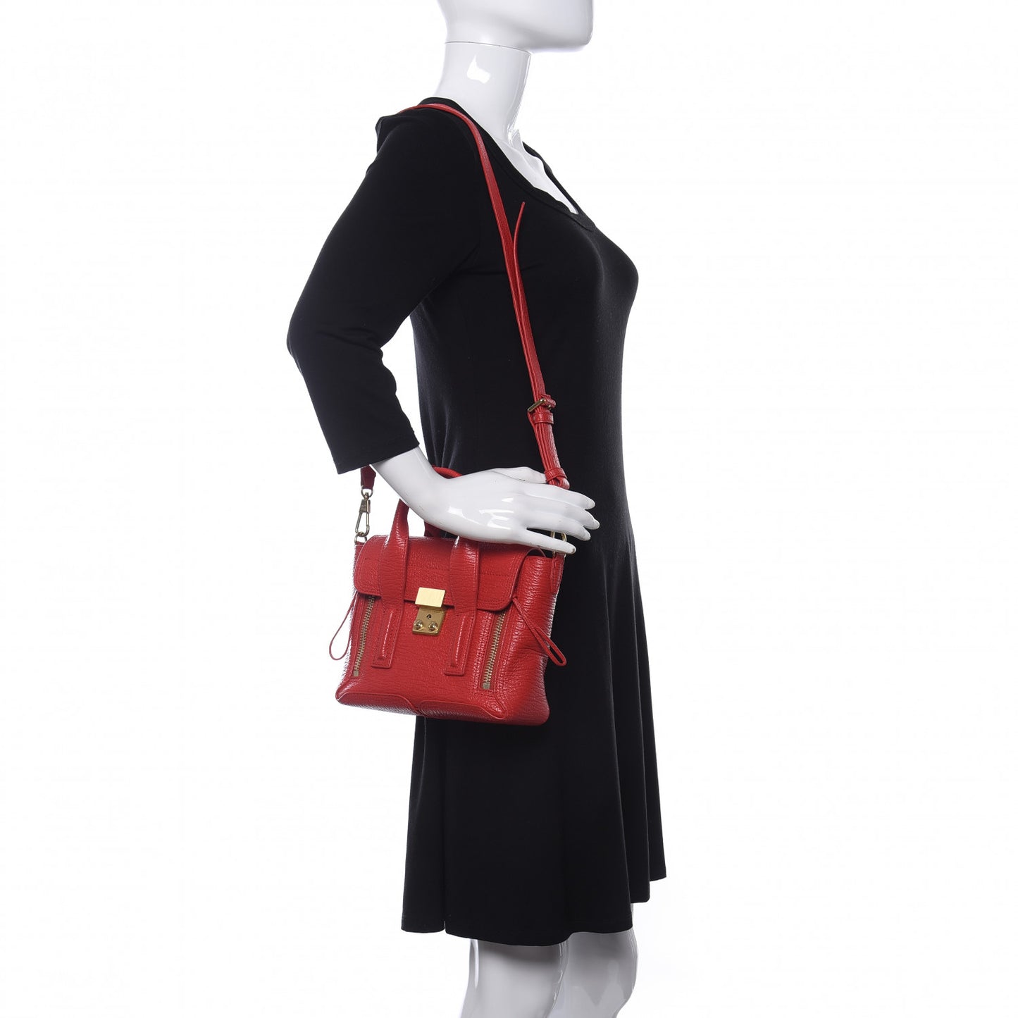 Textured Calfskin Mini Pashli Satchel Red
