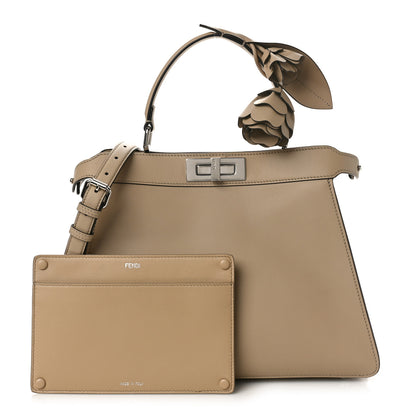 Fendi Vitello Seta Shiny Nappa Plexiglass Medium Peekaboo I SEE U Satchel Tortora 3 of 10