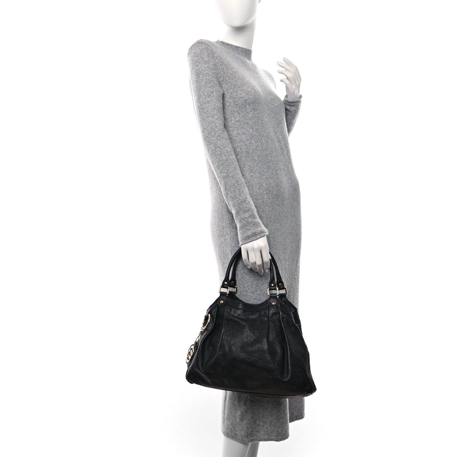 Gucci Guccissima Medium Sukey Tote Black 2 of 9