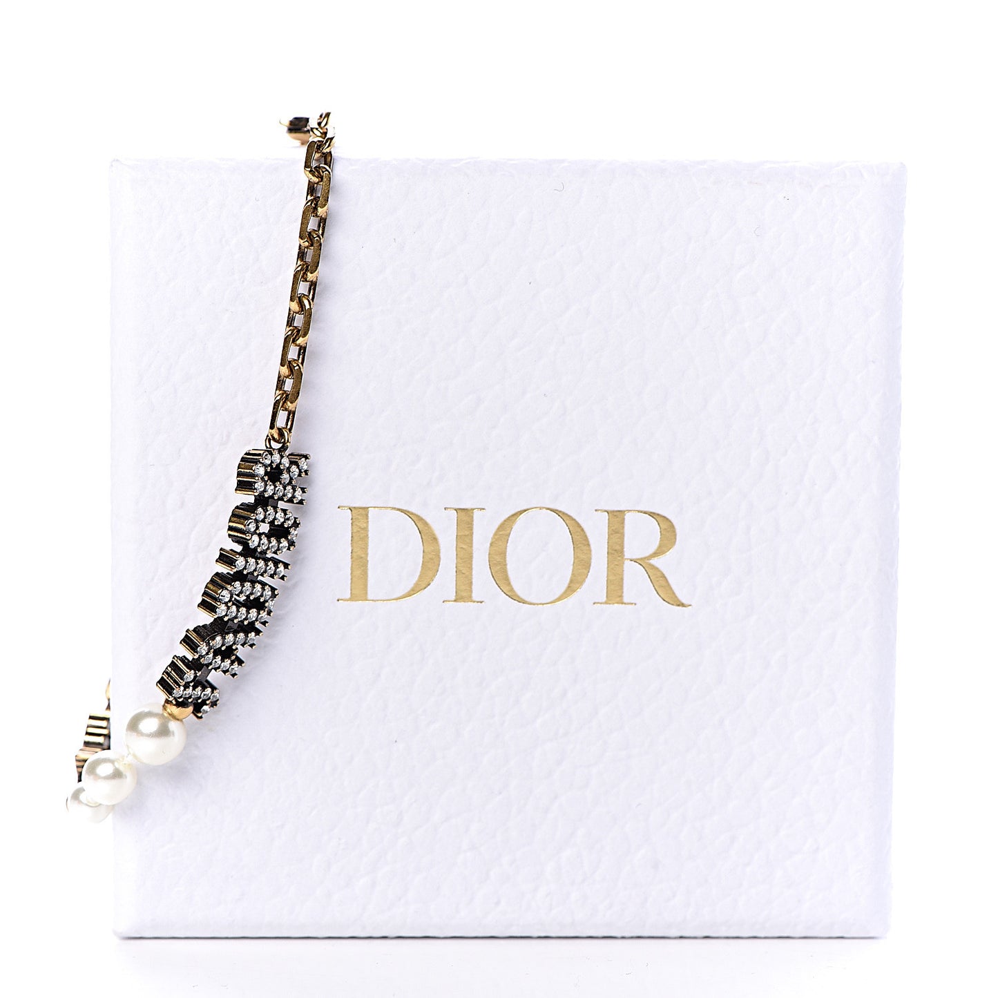 Metal Crystal Pearl J'Adior Bracelet Gold