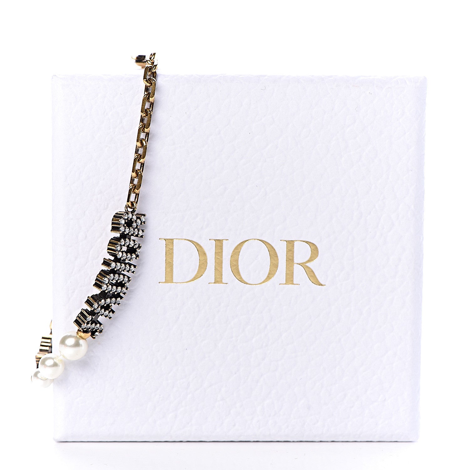 Christian Dior Metal Crystal Pearl J'Adior Bracelet Gold 4 of 4