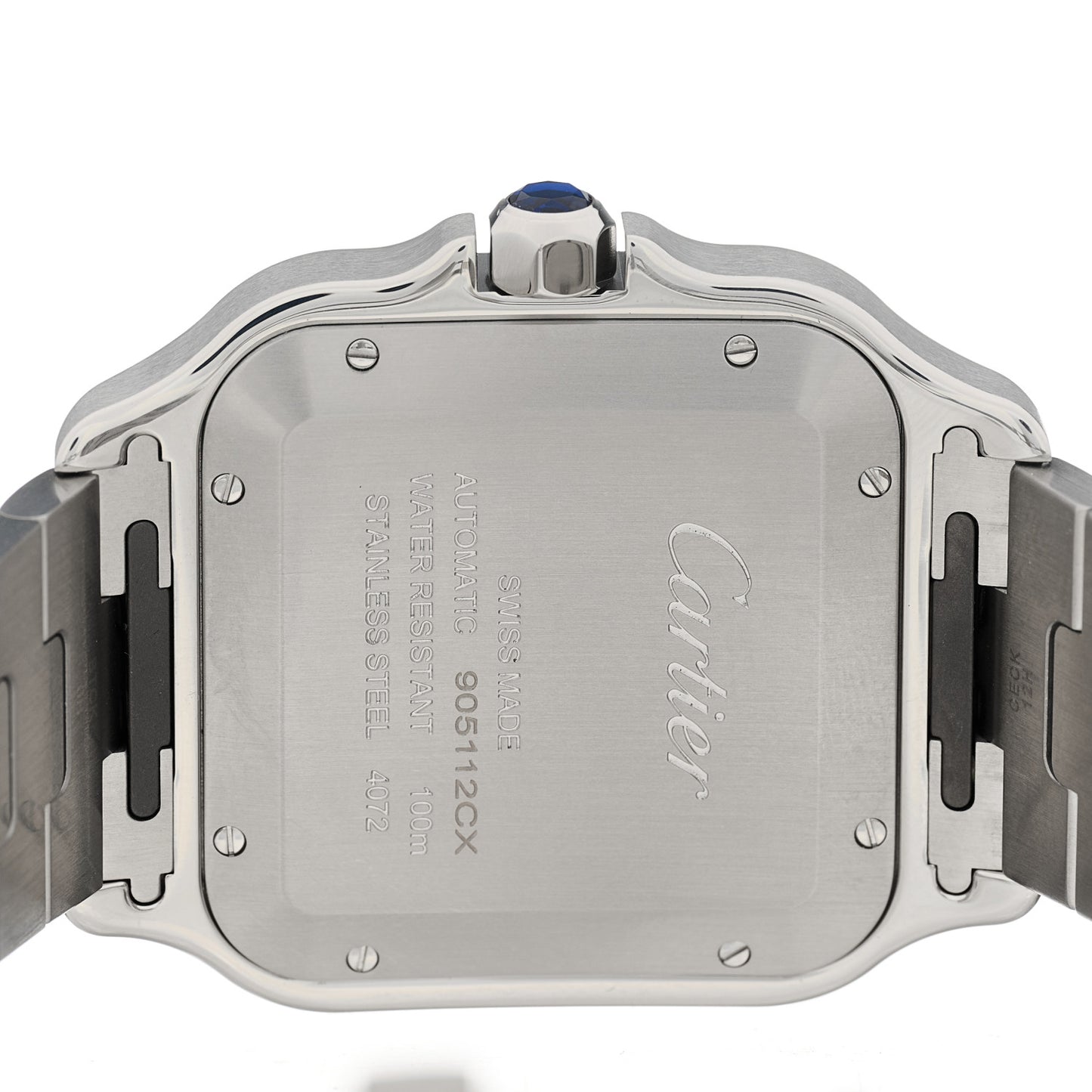 Stainless Steel 39.8mm Santos De Cartier Automatic Watch Blue