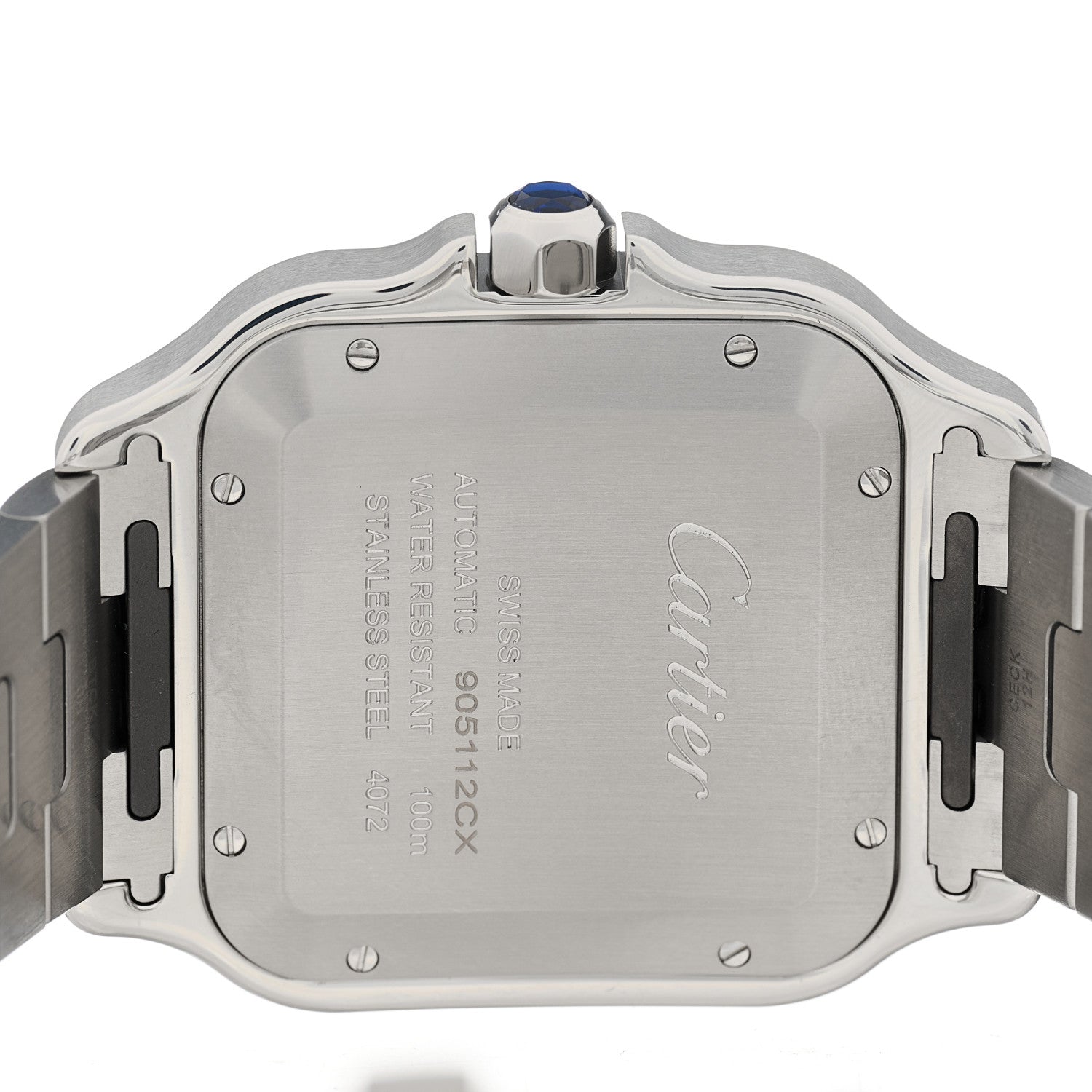 Cartier Stainless Steel 39.8mm Santos De Cartier Automatic Watch Blue 4 of 5