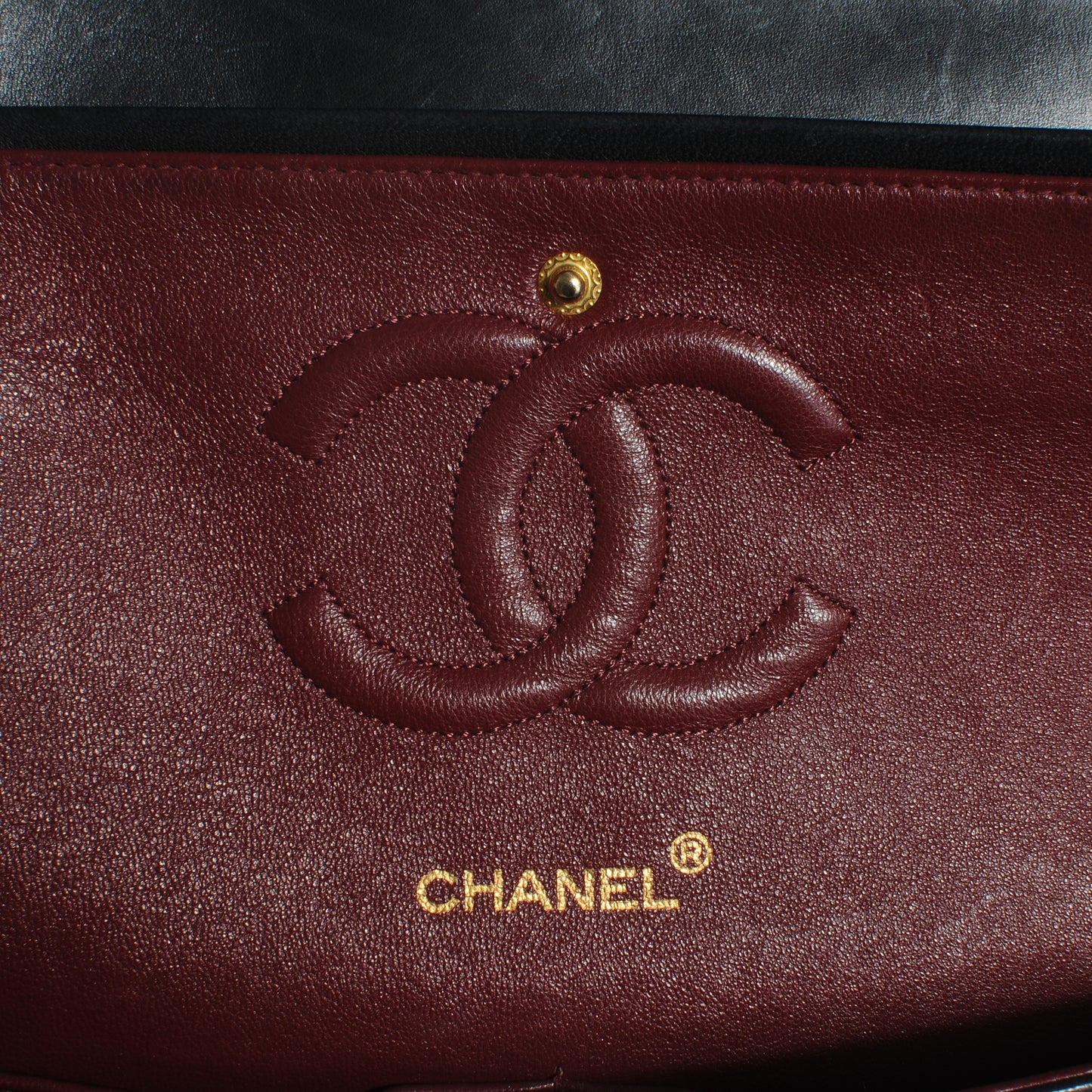 Lambskin Medium Double Flap Black