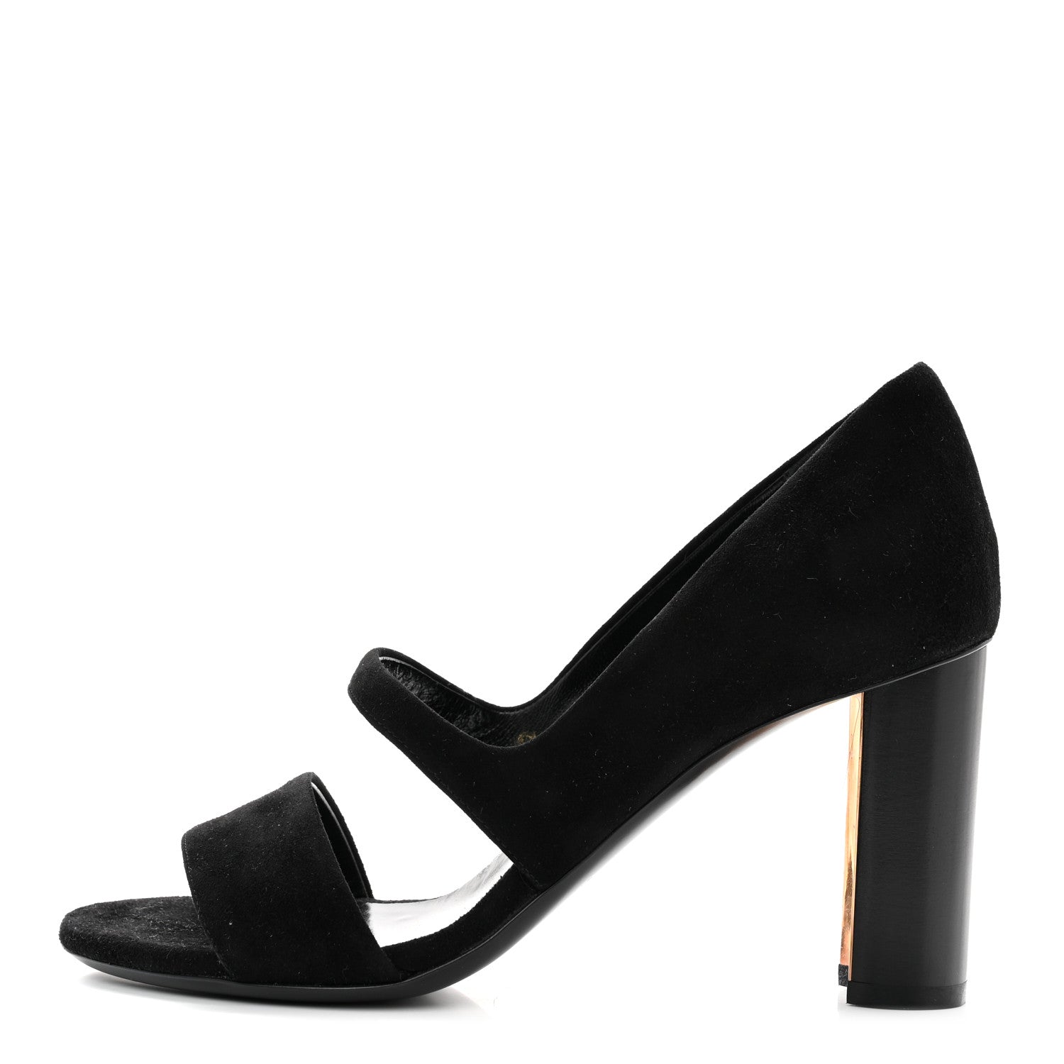 Hermes Velvet Goatskin Muse 80 Sandals 36.5 Black 1 of 8