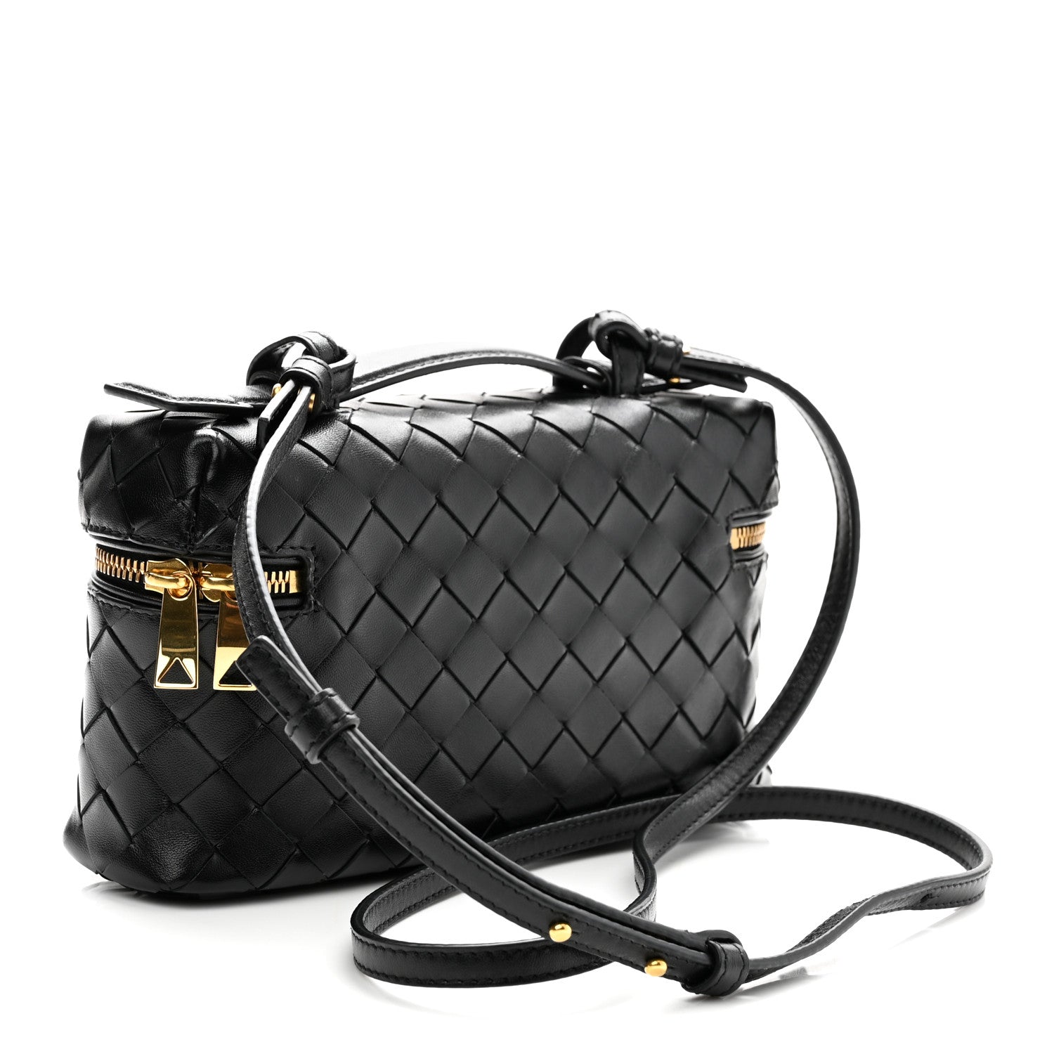 Bottega Veneta Calfskin Intrecciato Bang Bang Vanity Case Black 3 of 9