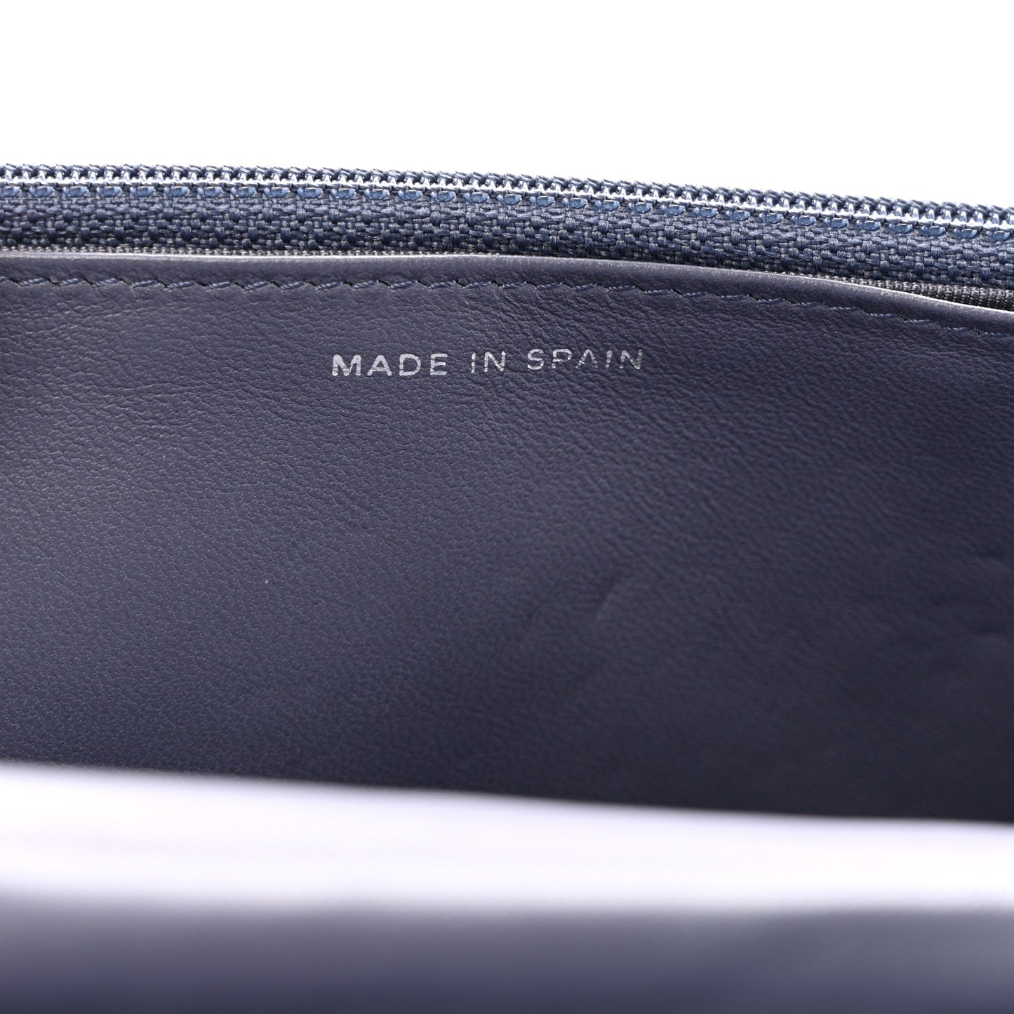 Lambskin Quilted Wallet On Chain WOC Dark Blue