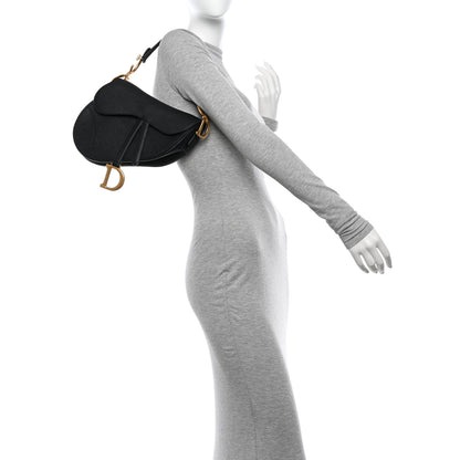 Christian Dior Grained Calfskin Saddle Bag Black 2 of 12