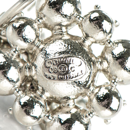 Chanel Crystal CC Earrings Silver 4 of 4