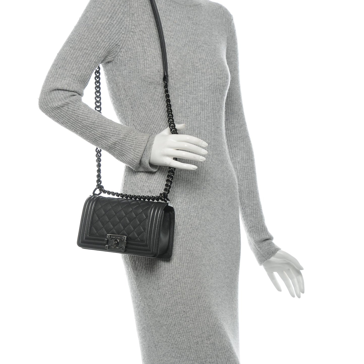 Caviar Quilted Small Boy Flap So Black