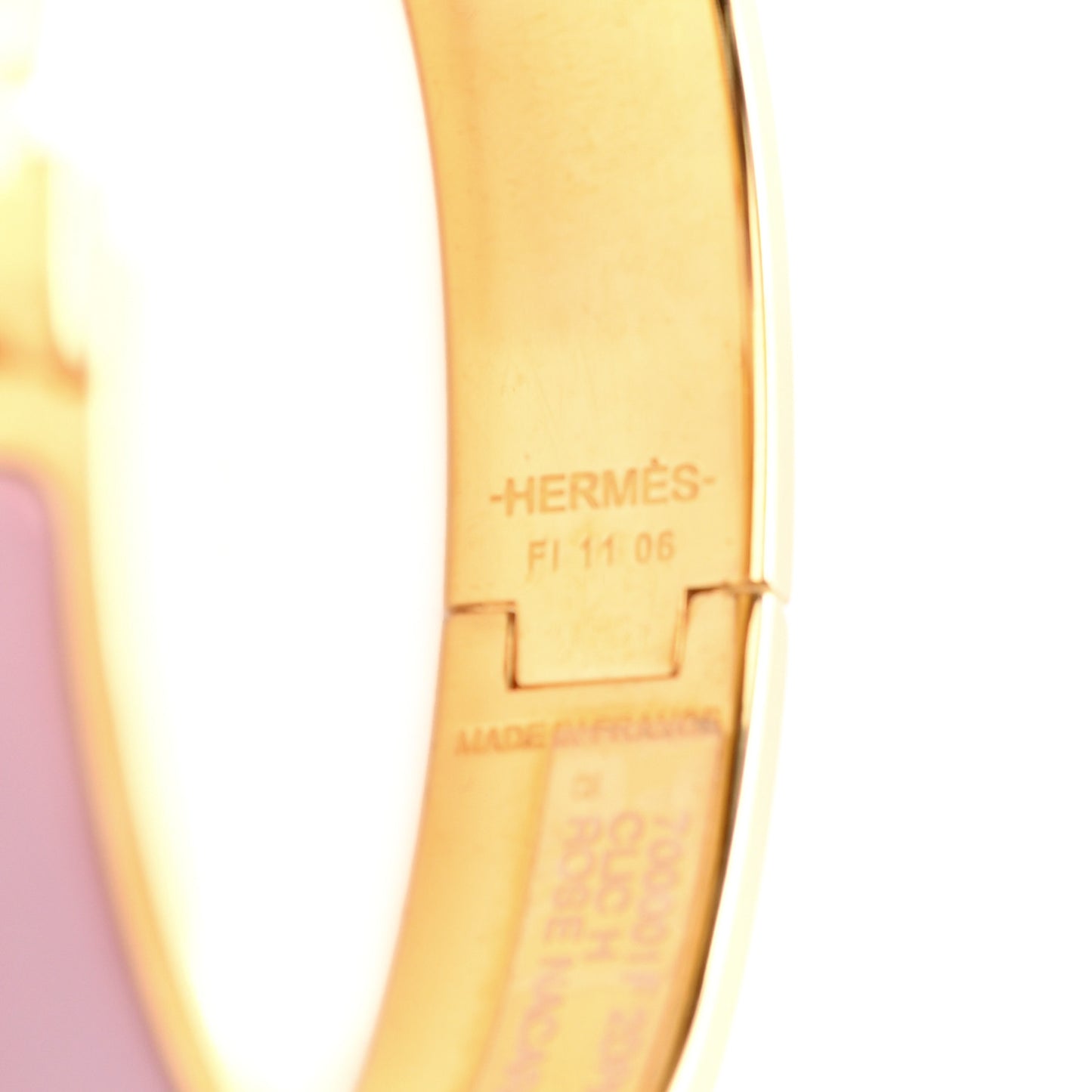 Enamel Narrow Clic Clac H Bracelet PM Rose Nacarat