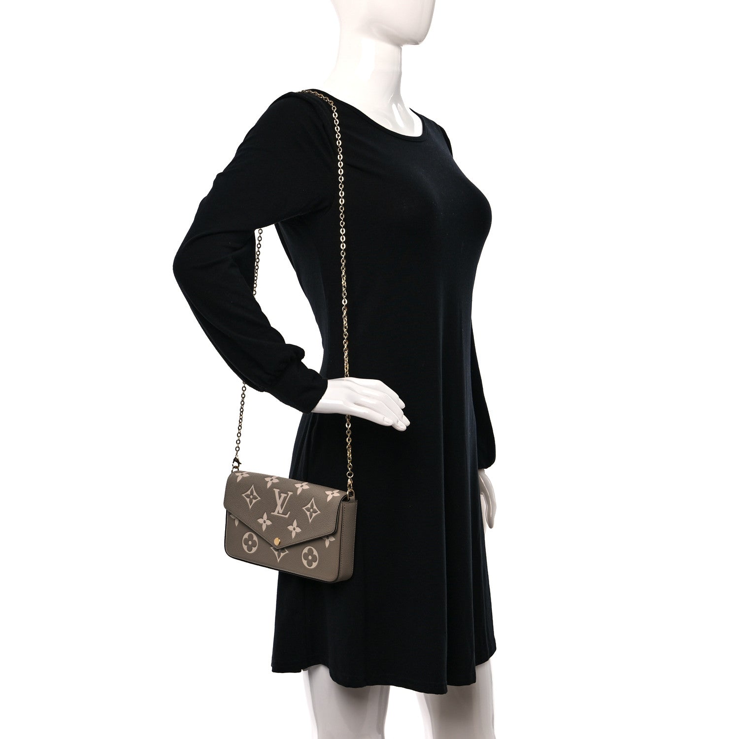 Louis Vuitton Empreinte Monogram Giant Felicie Pochette Tourterelle Creme 2 of 9