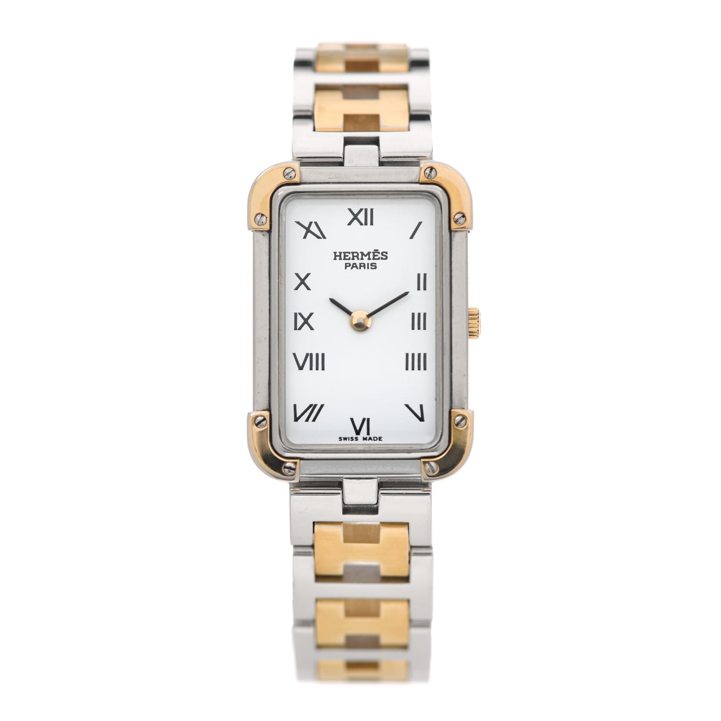 Stainless Steel 18mm Rectangle Croisiere Quartz Watch Gold