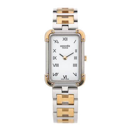 Hermes Stainless Steel 18mm Rectangle Croisiere Quartz Watch Gold 2 of 8