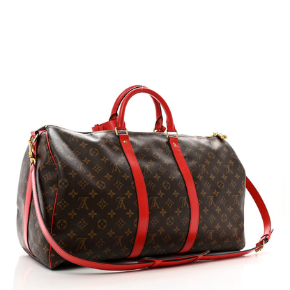 Louis Vuitton Calfskin Monogram Keepall Bandouliere 50 Coquelicot 2 of 17
