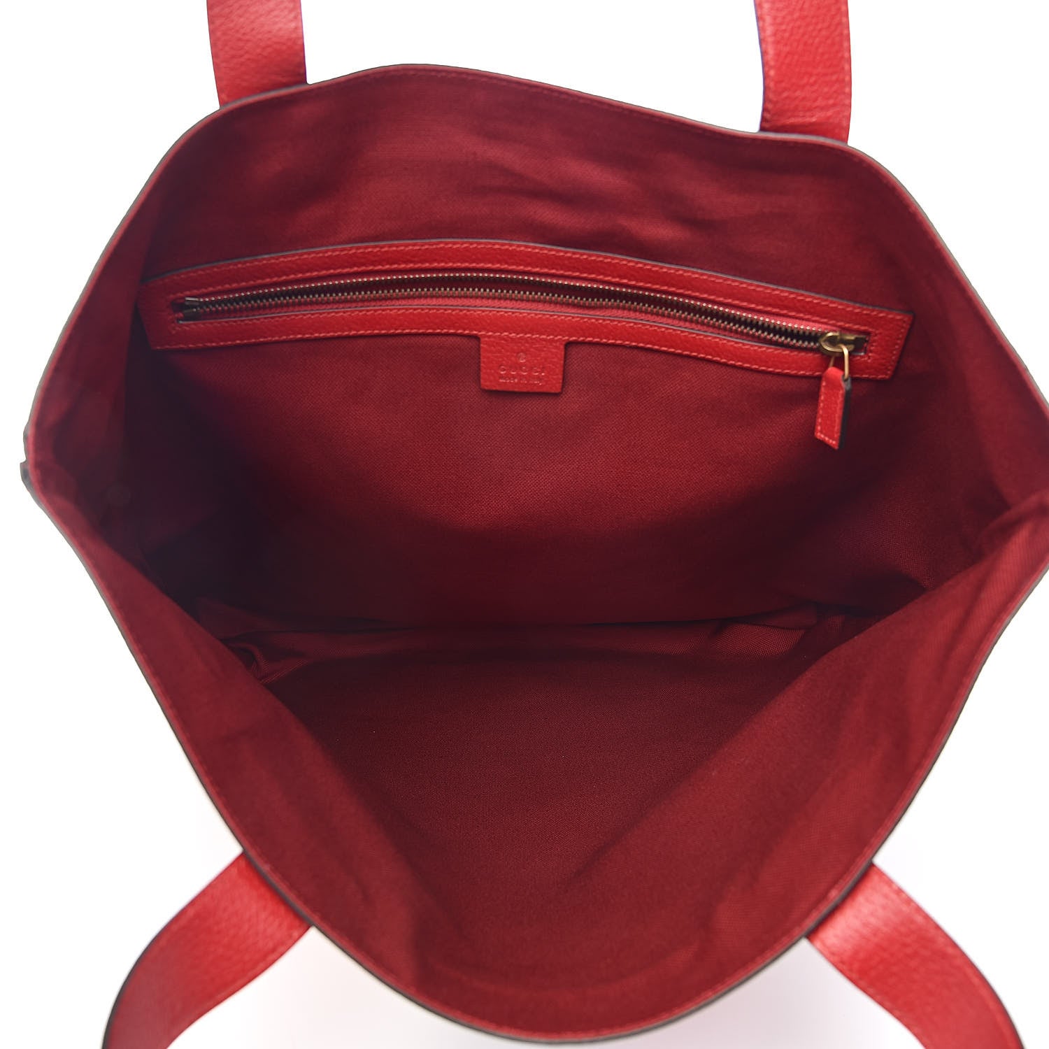 Gucci Canvas Calfskin Sylvie Stripe Logo Mens Tote Red White Blue 5 of 10