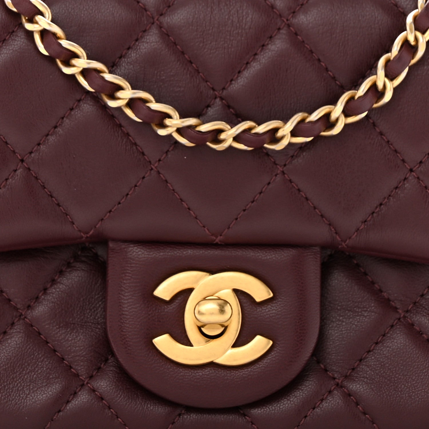 Chanel Lambskin Quilted Mini Pearl Crush Flap Burgundy 8 of 11