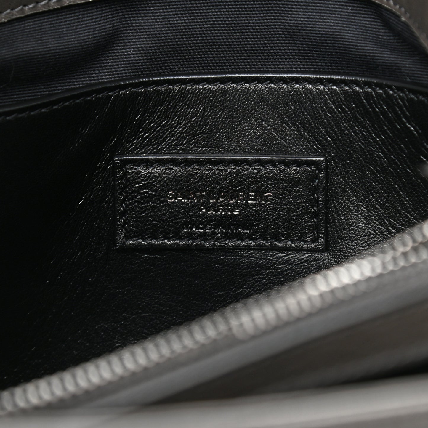 Calfskin Crocodile Embossed Medium West Hollywood Monogram Fold-Over Grey