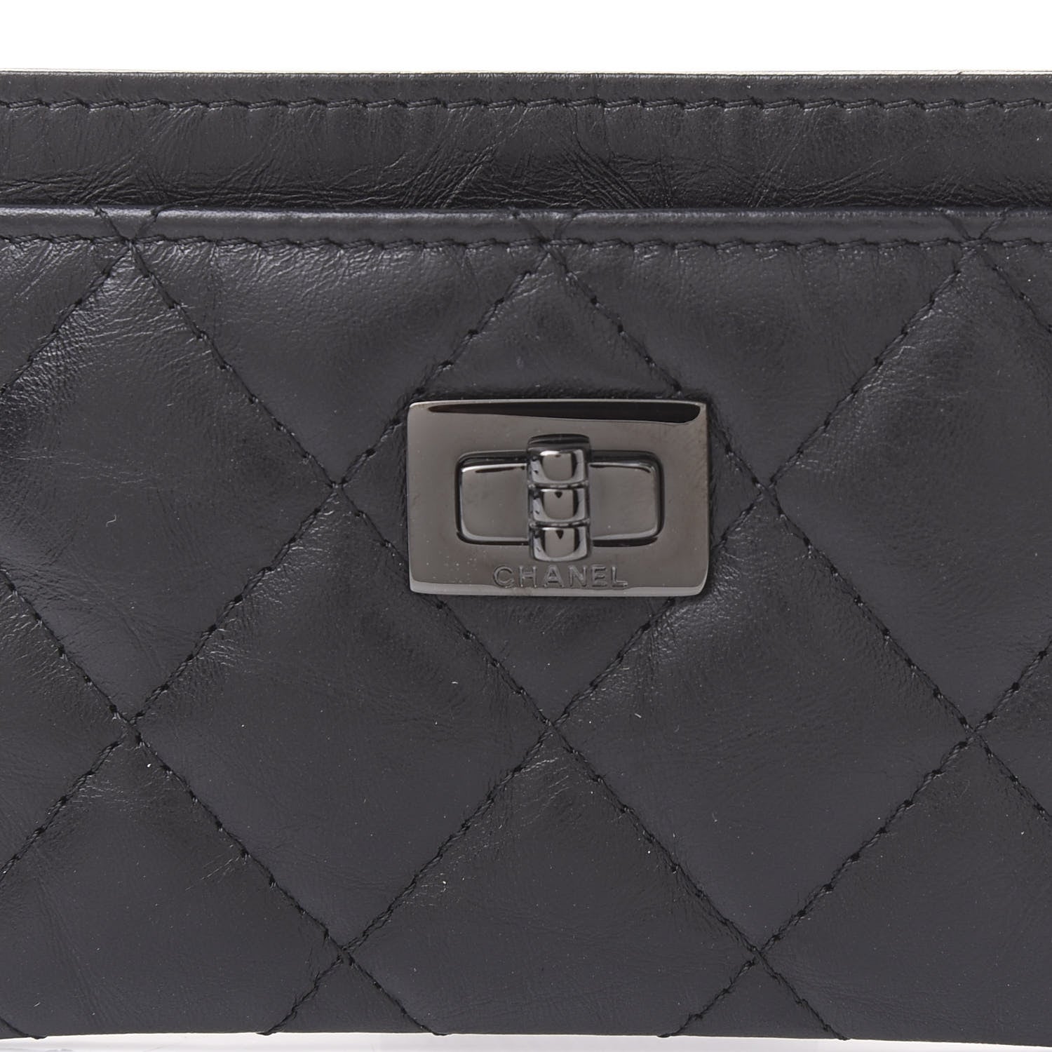 Chanel Aged Calfskin Quilted Reissue Card Holder So Black 10 of 11