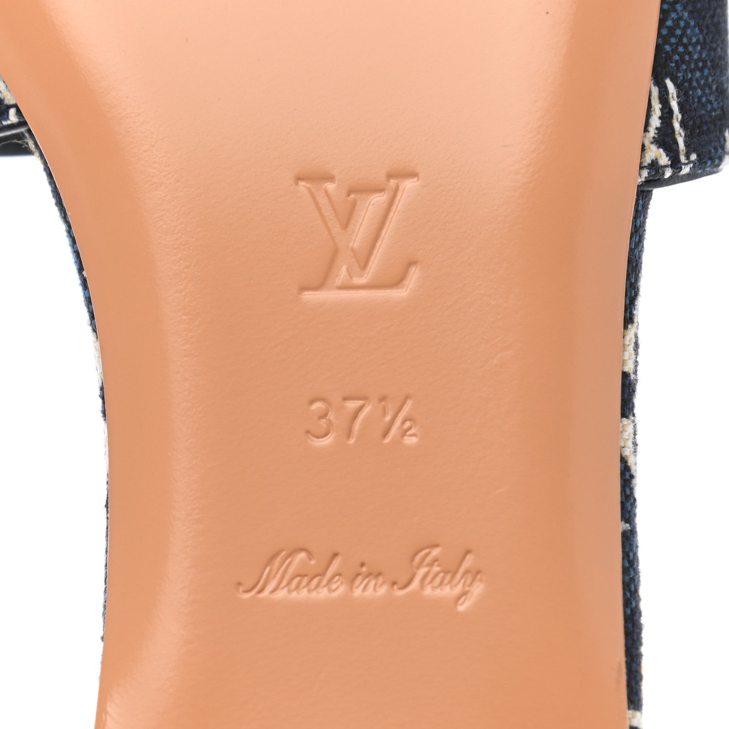 Louis Vuitton Jacquard Since 1854 Lock It Flat Mule 37.5 Blue 6 of 8