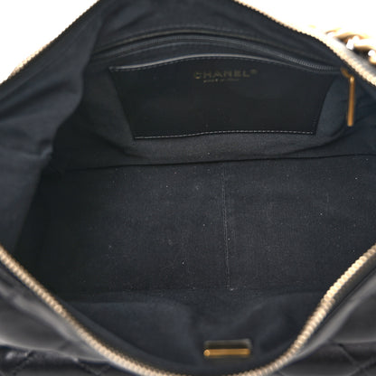 Chanel Shiny Lambskin Quilted Trendy Pockets Hobo Black 5 of 12