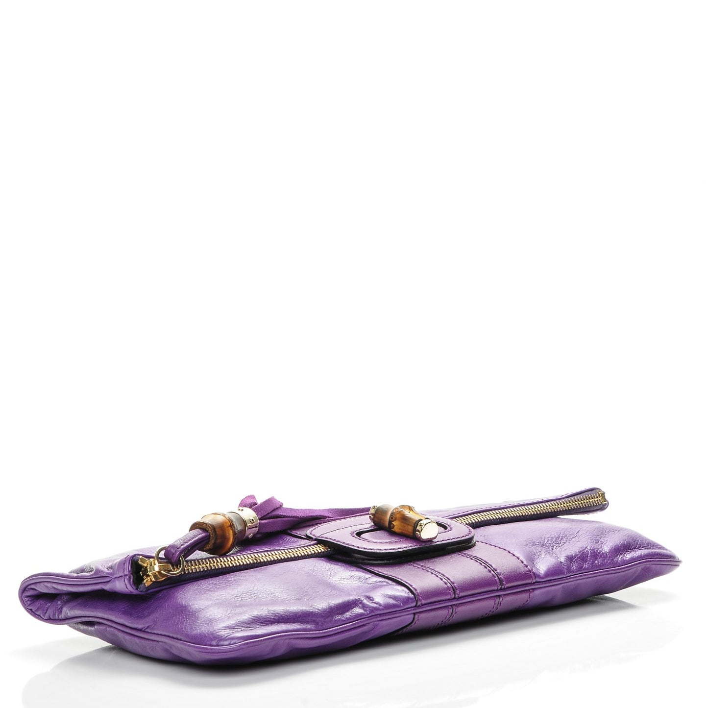 Calfskin Lucy Folded Clutch Purple