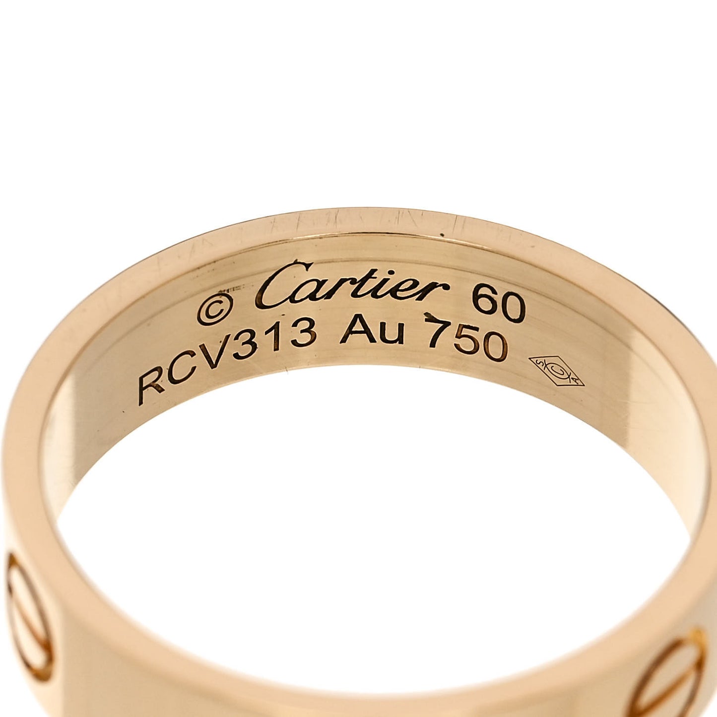 18K Yellow Gold 5.5mm LOVE Ring 60 9.25