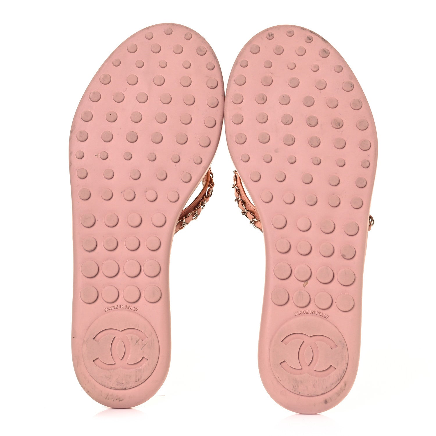 Chanel Calfskin CC Chain Thong Sandals 41 Pink 5 of 8